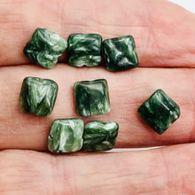 Load image into Gallery viewer, 8 Russian Seraphinite 8x8mm Square Coin Beads 9389