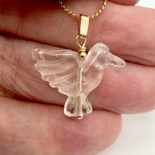 Load image into Gallery viewer, Quartz Dove Pendant Necklace|Semi Precious Stone Jewelry|14kgf Pendant - PremiumBead Alternate Image 3