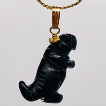 Load image into Gallery viewer, Blue Goldstone T- Rex Pendant Necklace | Semi Precious Stone Jewelry | 14kgf |