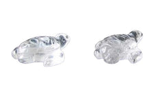 Load image into Gallery viewer, Majestic 2 Carved Clear Quartz Sea Turtle Beads | 22x19x8.5mm | Clear
