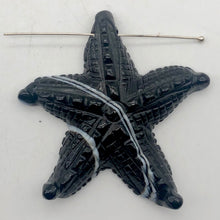 Load image into Gallery viewer, Stunning! Carved Sardonyx Starfish Pendant Bead | 60x9mm | Black/White | - PremiumBead Primary Image 1