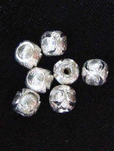 Load image into Gallery viewer, Glitter Laser Cut Sterling Silver Bead 8" Strand (48 Beads) 108595 - PremiumBead Alternate Image 2