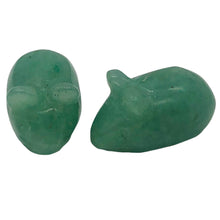Load image into Gallery viewer, Two Aventurine Carved Mouse Beads | 19x11x11 mm | Green