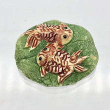 Load image into Gallery viewer, Koi Goldfish Waterbuffalo Carved Bone Bead, Red/Green, 29mm 10785 - PremiumBead Alternate Image 9