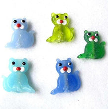 Load image into Gallery viewer, 5 Glass Lampwork Kitty Cat Sitting Beads 8664 - PremiumBead Primary Image 1