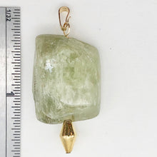 Load image into Gallery viewer, Chatoyant Green Kunzite Faceted Nugget Bead 14K Gold Filled Pendant | 1 1/2" |