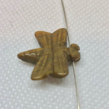 Load image into Gallery viewer, 2 Hand Carved Tigereye Dragonfly Animal Beads | 20.5x18.5x5mm | Golden - PremiumBead Alternate Image 3