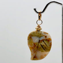 Load image into Gallery viewer, Ocean Jasper Carved Autumn Leaf Bead 14K Gold Filled Pendant | 1 3/4" Long |