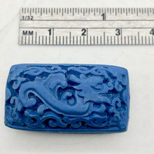 Load image into Gallery viewer, Carved Blue Cinnabar Dragon Beads | 32x18x12 | Blue | Rectangle | 4 beads | - PremiumBead Alternate Image 6