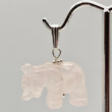 Load image into Gallery viewer, Rose Quartz Elephant Pendant Necklace|Semi Precious Stone Jewelry|Silver Pendant