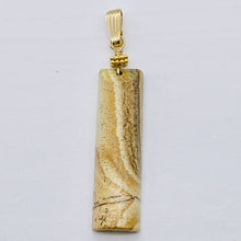 Load image into Gallery viewer, Picture Jasper 14K Gold Filled Drop/Dangle Pendant | 2 1/2" Long | Brown.Orange|