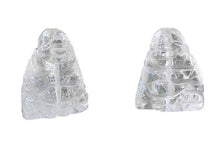 Load image into Gallery viewer, 2 Intricately Hand Carved Quartz Buddha Beads | 18.5x16x9.5mm | Clear
