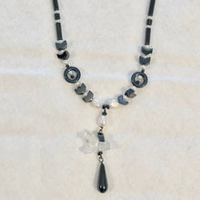 Load image into Gallery viewer, Hematite Freshwater Pearl Quartz and Silver Necklace 210656 - PremiumBead Primary Image 1
