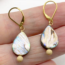 Load image into Gallery viewer, Abalone 14K Gold Filled Drop Earrings | 1 1/2" Long | Pink Blue |