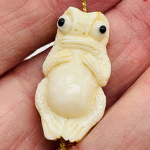 Load image into Gallery viewer, Frog Meditating Pendant Bead | 28x15x8mm | White | 1 Bead |
