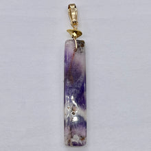 Load image into Gallery viewer, Chevron Amethyst 14K Gold Filled Rectangle | 3" Long | Purple/White | 1 Pendant|