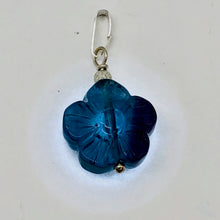 Load image into Gallery viewer, Custom Focal Fluorite Flower Sterling Silver Pendant | Blue Purple | 1" Long |