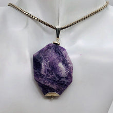 Load image into Gallery viewer, Purple Flower Sodalite Sterling Silver Pendant | Purple/White | 2 1/4" Long |