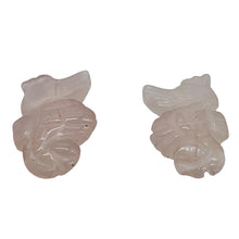 Load image into Gallery viewer, 2 Rose Quartz Carved Seahorse Beads | 35x19x5mm | Pink