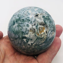 Load image into Gallery viewer, Moss Agate Scry Sphere Round | 3" | Green/White | 1 Sphere |