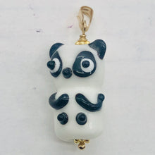 Load image into Gallery viewer, Lampwork Glass Panda 14K Gold Filled Pendant | 1 1/4" Long | White/Black | 1 |