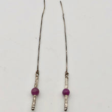 Load image into Gallery viewer, Designer Pink Sapphire and Silver Threader Earrings 306537 - PremiumBead Alternate Image 2