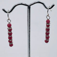 Load image into Gallery viewer, Rhodonite with Sterling Silver Beads Drop/Dangle Earrings | 1 1/2" Long | Pink |