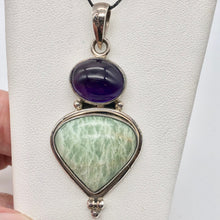 Load image into Gallery viewer, Alluring Amethyst and Amazonite Sterling Silver Pendant 504106 - PremiumBead Alternate Image 4