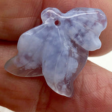 Load image into Gallery viewer, 12cts Exquisitely Hand Carved Blue Chalcedony Flower Pendant Bead - PremiumBead Alternate Image 3
