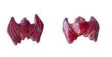 Load image into Gallery viewer, 2 Hand Carved Brecciated Jasper Bat Beads | 21x16x5mm | Red