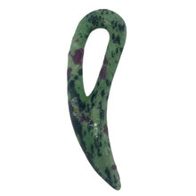 Load image into Gallery viewer, Ruby Zoisite Gemstone Comma Pendant | 94x28x6mm | Green/Red | 1 Pendant |