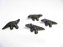 Load image into Gallery viewer, Gators 2 Carved Hematite Alligator Beads | 28x14x7mm | Silver black - PremiumBead Alternate Image 2