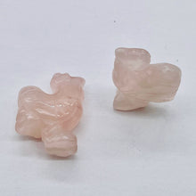 Load image into Gallery viewer, 2 Cute Carved Rose Quartz Rooster Beads