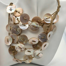 Load image into Gallery viewer, Warmth! Mother of Pearl Button Necklace 19" - PremiumBead Alternate Image 6