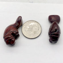 Load image into Gallery viewer, Grace 2 Carved Jasper Manatee Beads | 21x11x9mm | Red - PremiumBead Alternate Image 3