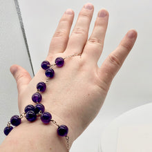 Load image into Gallery viewer, Amethyst Sterling Silver Finger Bracelet - PremiumBead Alternate Image 2