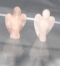 Load image into Gallery viewer, 2 Loving Hand Carved Rose Quartz Guardian Angels 9284RQ | 21x14x8mm | Pink - PremiumBead Primary Image 1