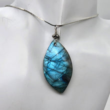 Load image into Gallery viewer, Labradorite Sterling Silver Drop Pendant | 2 1/4" Long | Blue |