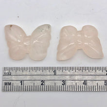 Load image into Gallery viewer, Flutter 2 Carved Rose Quartz Butterfly Beads | 21x17x5mm | Pink - PremiumBead Alternate Image 7