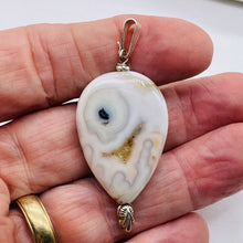 Load image into Gallery viewer, Ocean Jasper Sterling Silver Oval Pendant | 2" Long | White | 1 Pendant |