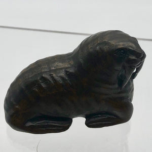 Old Walrus of the Sea Teak Ojime/Netsuke Bead | 2"x7/8"x1 1/2" | Dark Brown - PremiumBead Alternate Image 3