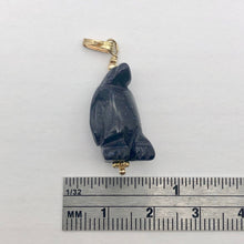 Load image into Gallery viewer, Blue Gold Stone Penguin Pendant Necklace|SemiPrecious Stone Jewelry|14K Pendant - PremiumBead Alternate Image 3