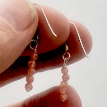 Load image into Gallery viewer, Stiletto Gem Quality Rhodochrosite Drop Silver Earrings - PremiumBead Alternate Image 2
