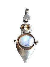 Load image into Gallery viewer, Rainbow Moonstone, Citrine and Sterling Silver Pendant 1921