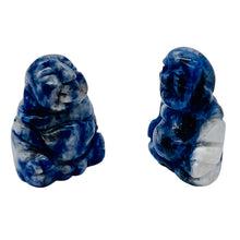 Load image into Gallery viewer, Namaste 2 Hand Carved Sodalite Buddha Beads | 18.5x16x9.5mm | Blue white