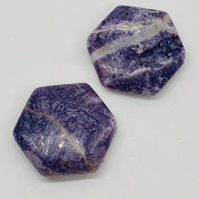Load image into Gallery viewer, Purple Flower Sodalite 26x24mm Hexagon Pendant Bead Strand 108423