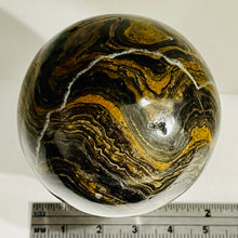 Load image into Gallery viewer, Stromatolite Scry Crystal Round Meditation Sphere | 50mm | Bronze/Black | 1 |