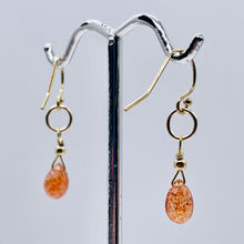 Load image into Gallery viewer, Sunstone Faceted Briolette 14K Gold Filled Earrings | 3/4" Long | Orange | 1 |