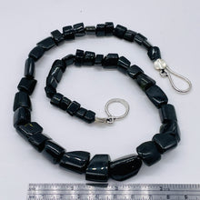 Load image into Gallery viewer, Black Tourmaline Carved Nugget Sterling Silver Necklace | | 18 inch | Black | 1 |