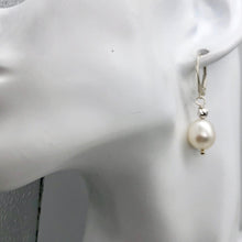 Load image into Gallery viewer, Pearl Dangle Sterling Silver Earrings | 1.38" Long | Satiny White |